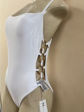 NWT White Milly Ringside One Piece Swimsuit Size M